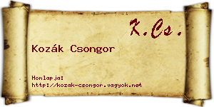 Kozák Csongor névjegykártya