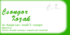 csongor kozak business card